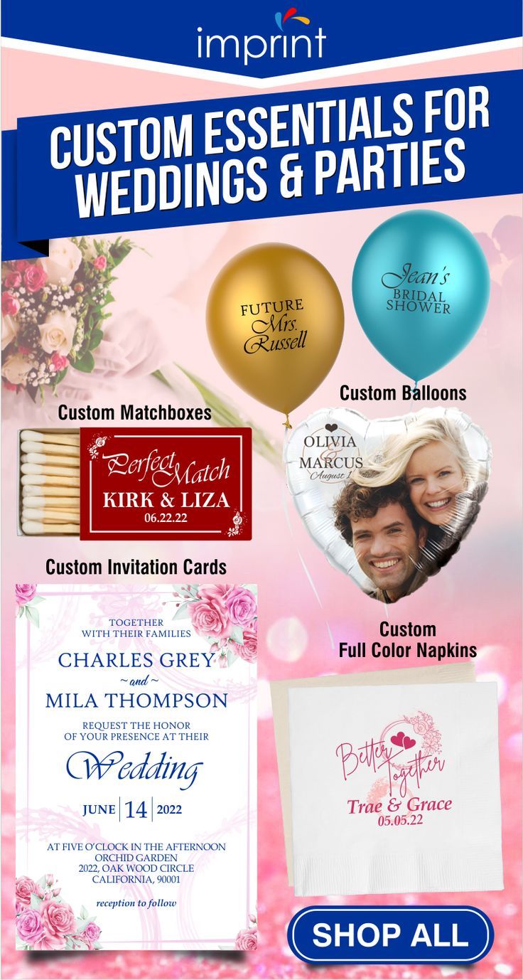 Custom Party Must-Haves For Your Wedding or Next Event - Imprint.Com Blog