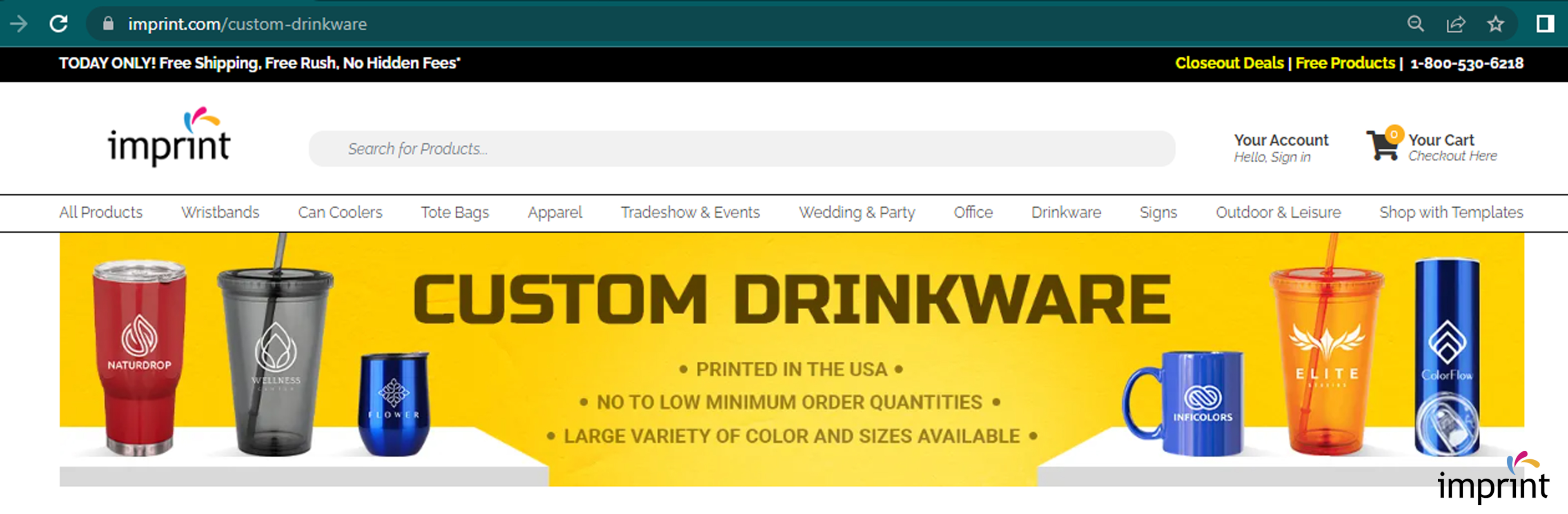imprint custom drinkware