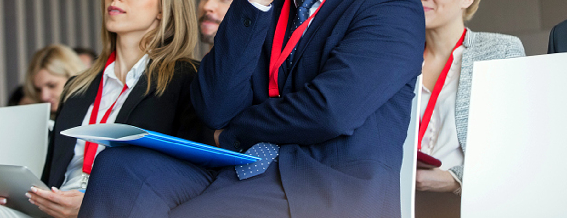 people-wearing-red-plain-lanyard