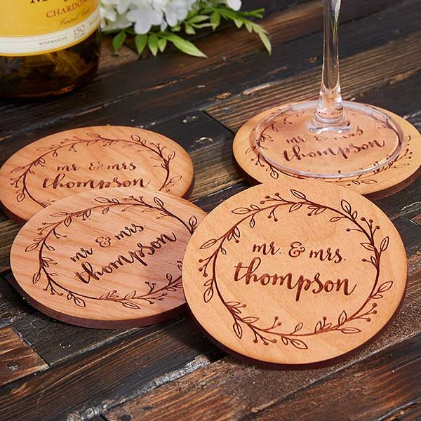 Personalized Coaster Wedding Favors (pinterest.com)