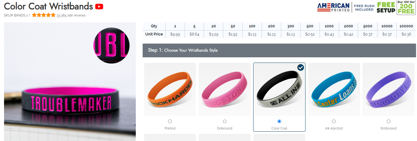 silicone wristbands