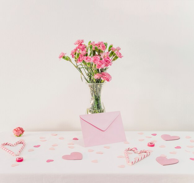 table with petals
