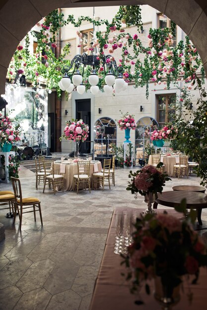 wedding reception tables and chairs