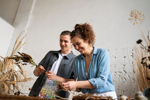 couple preparing for a wedding
