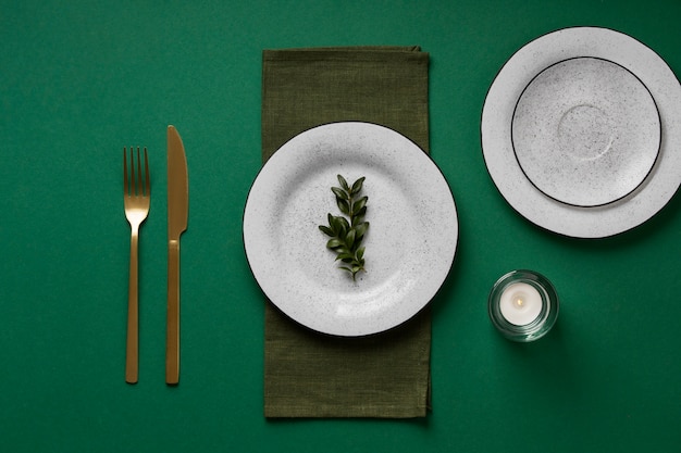 decorated with white plates
