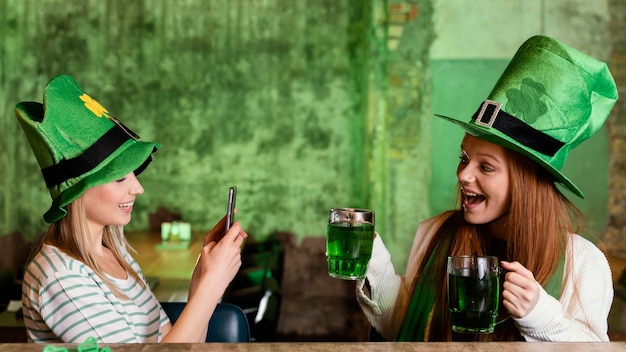two girls celebrating st. patty's day
