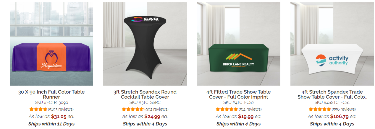 table covers
