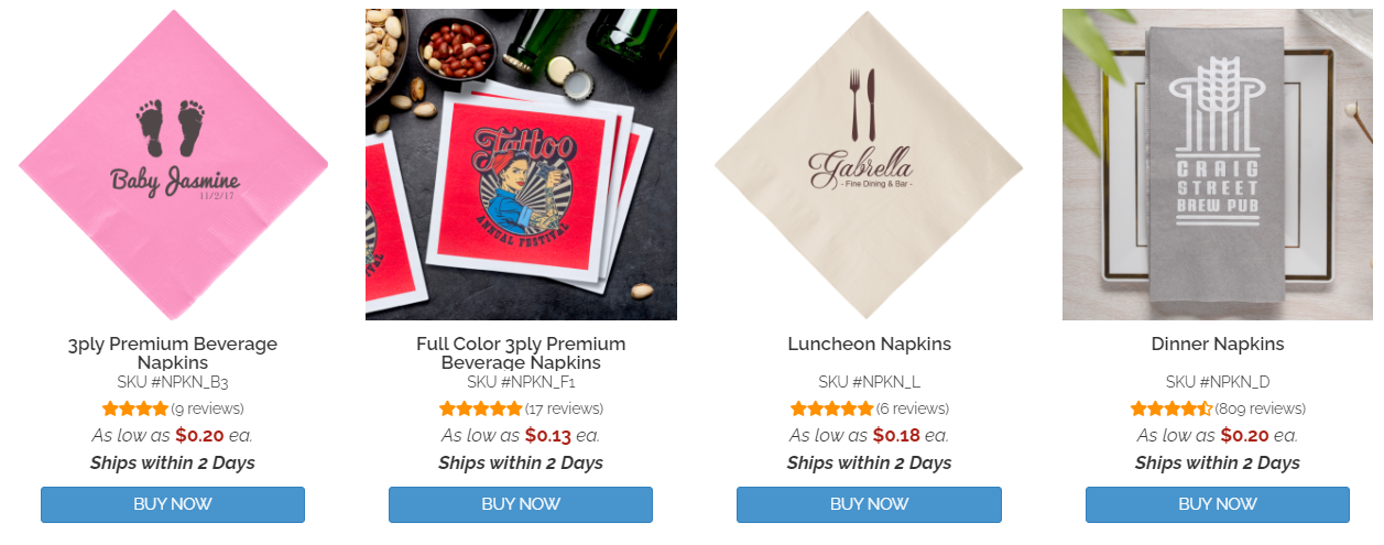 custom napkins for graduation party