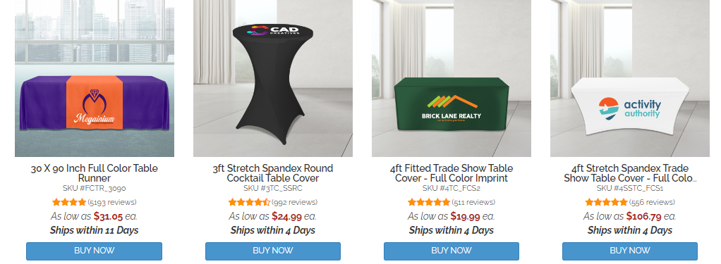 table covers