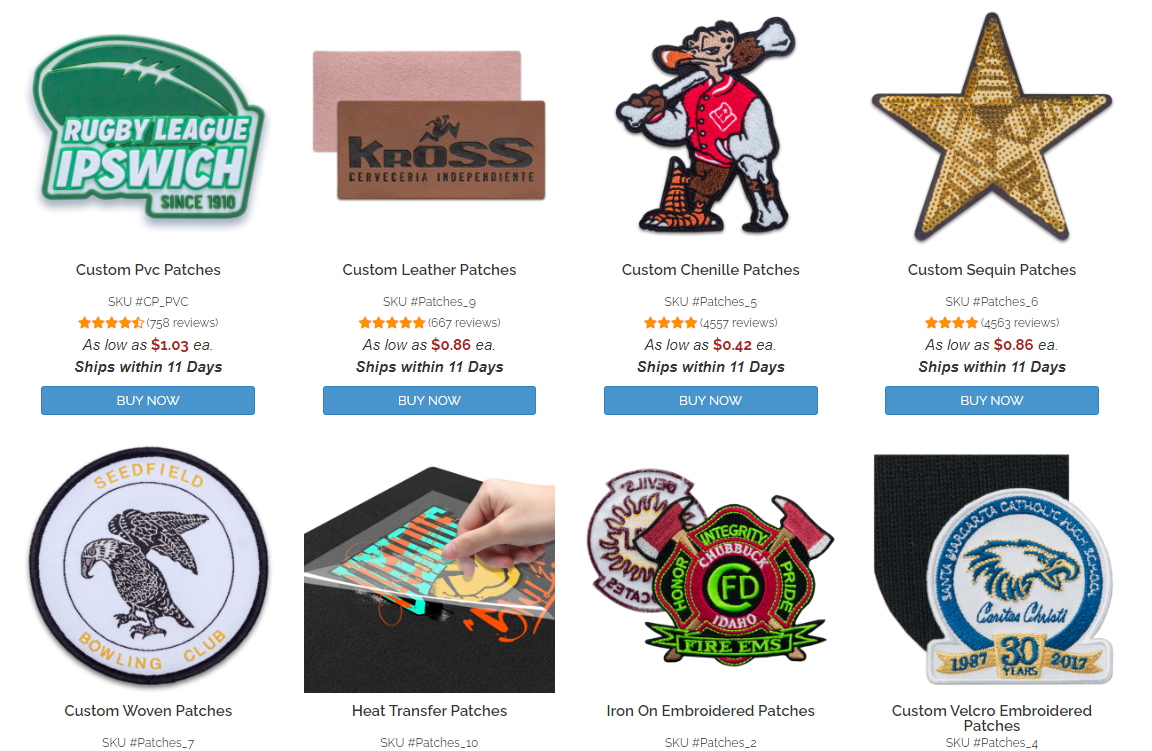 different types of patches