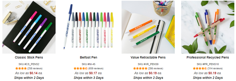 writing pens