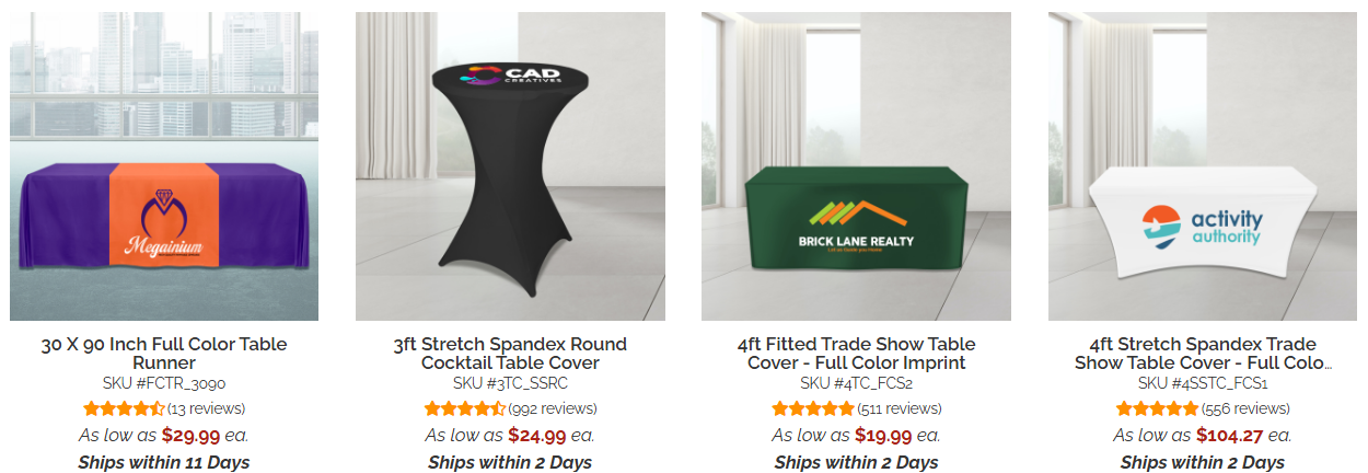 table covers