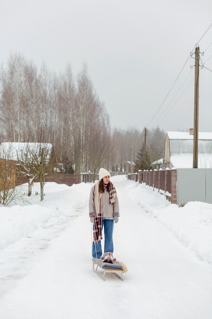 snow in the sky