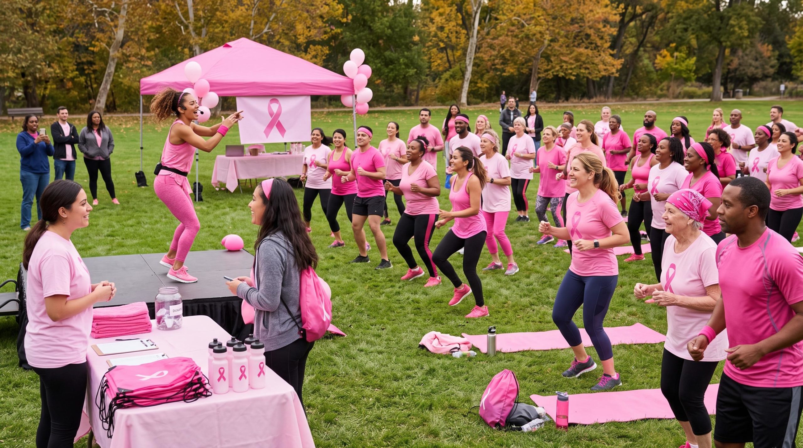 Organize a Pink-Themed Charity Fitness Class