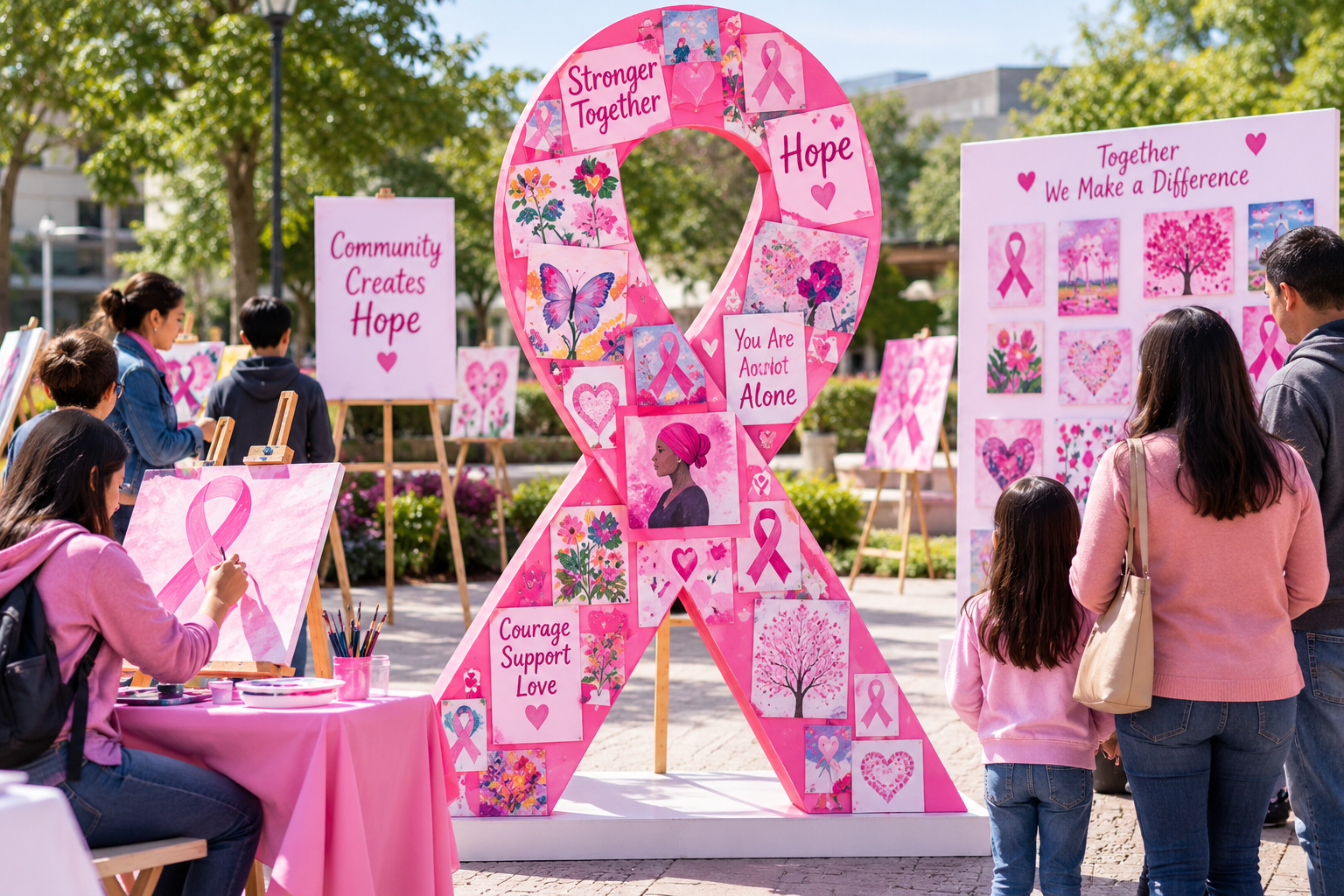 Create a Community Pink Ribbon Art Installation