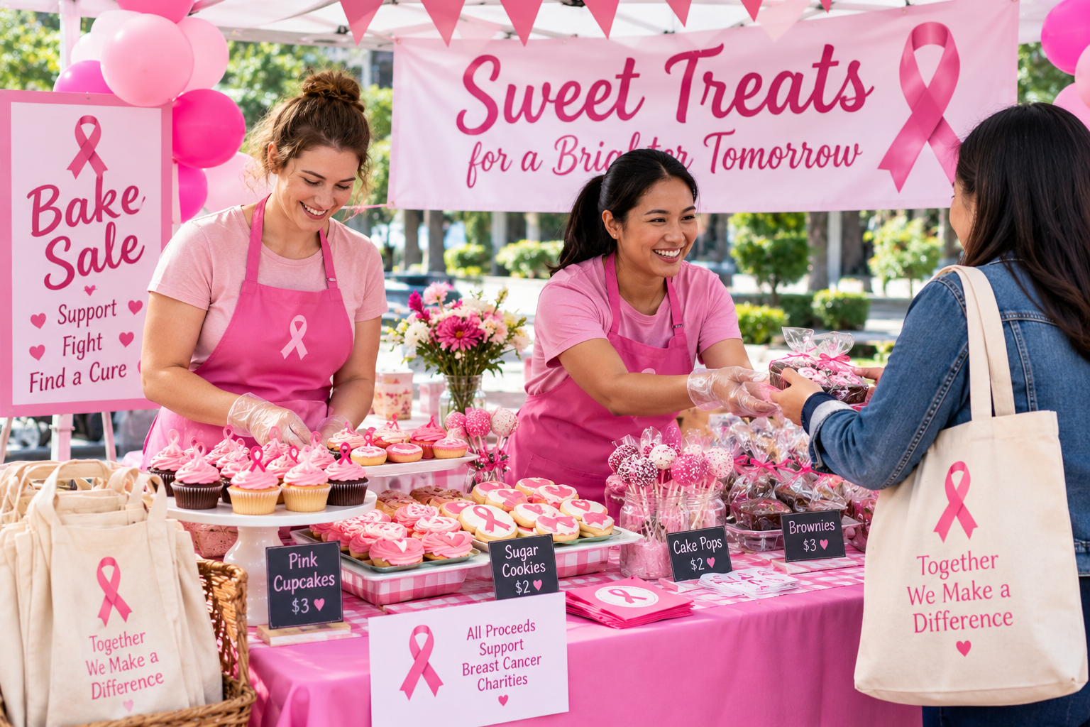 Organize a Pink Bake Sale or Community Food Festival