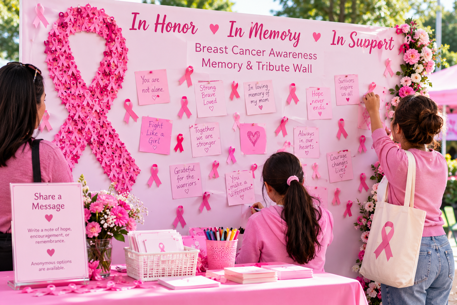 Create a Breast Cancer Awareness Memory and Tribute Wall