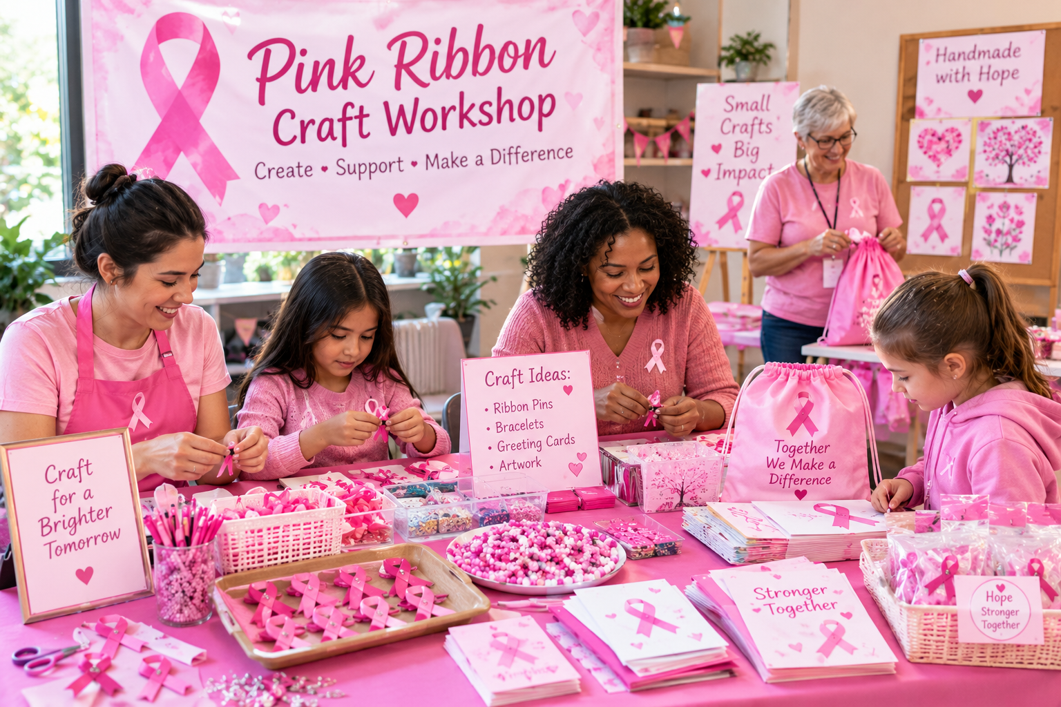 Organize a Pink Ribbon Craft Workshop